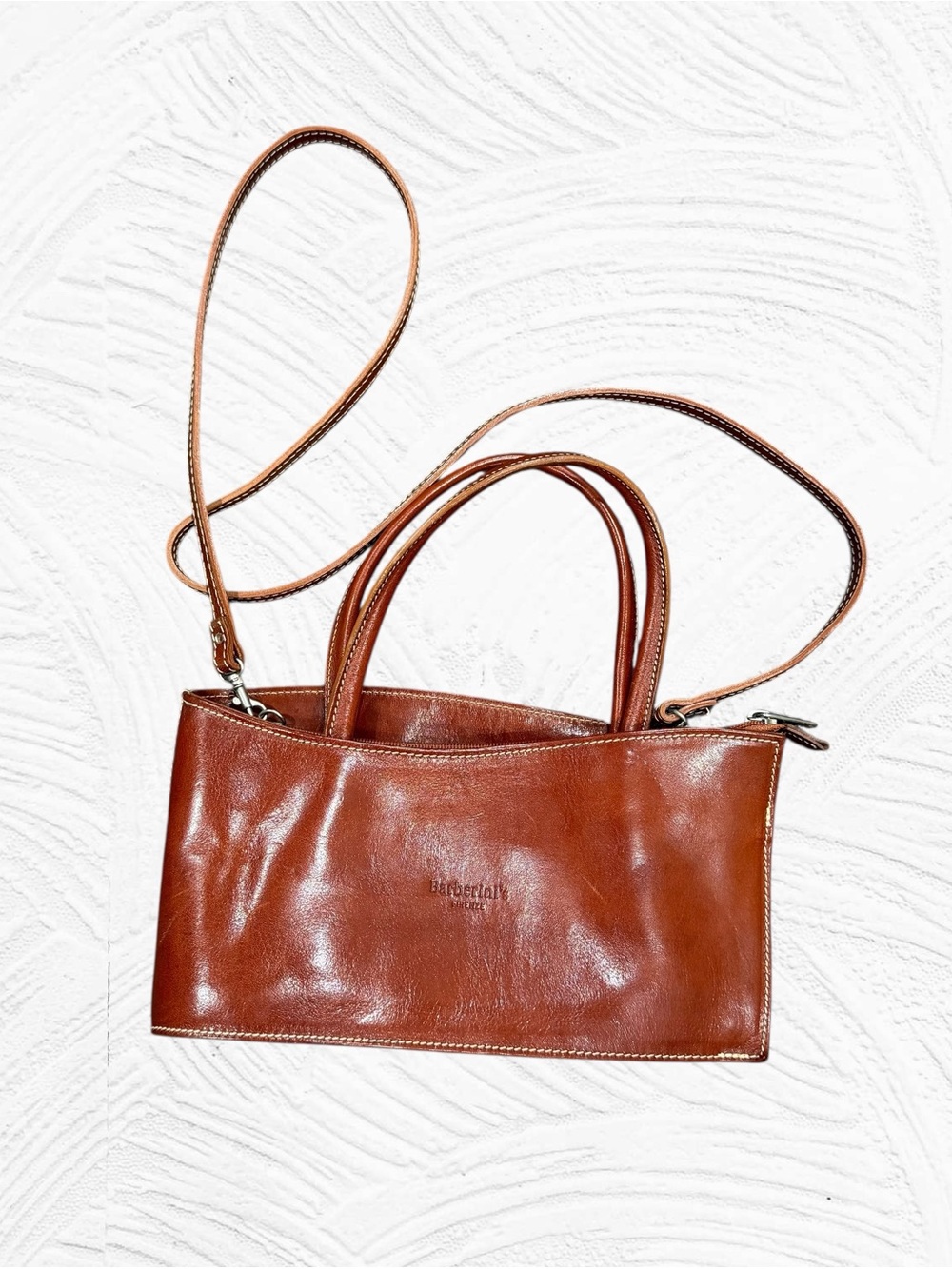 Barberini's‎ Firenze Leather Shoulder Bag Italian Crossbody Small Brown